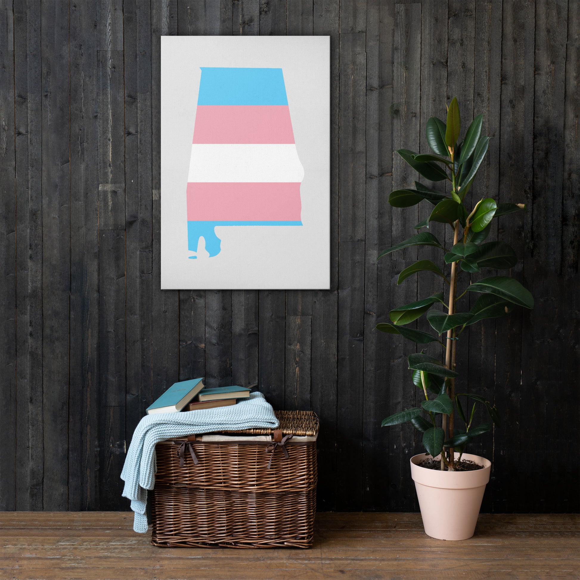 Alabama Transgender Trans Pride Canvas Wall Art thin-canvas-_in_-24x36-front-63a5179323158