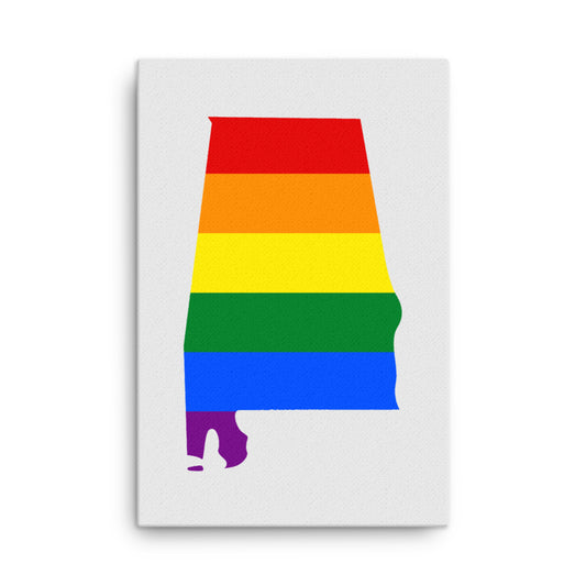 Alabama LGBTQ Pride Canvas Wall Art 24in×36in Pride Alabama thin-canvas-_in_-24x36-front-63a51a42b8d77