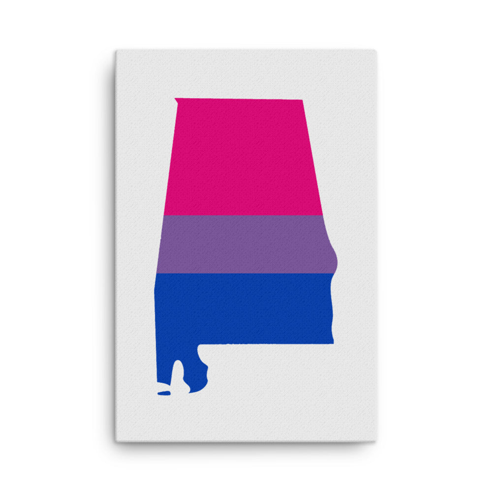 Alabama Bisexual Bi Pride Canvas Wall Art 24in×36in Bisexual Alabama thin-canvas-_in_-24x36-front-63a521573edb9