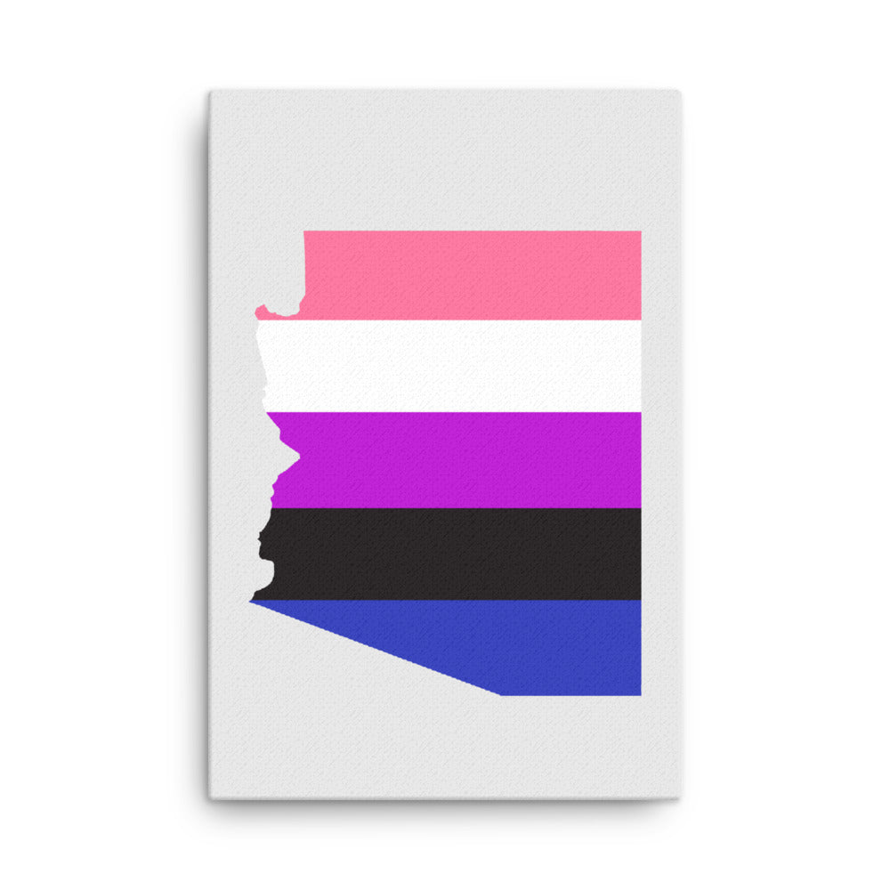 Arizona Genderfluid Pride Canvas Wall Art 24in×36in Genderfluid Arizona thin-canvas-_in_-24x36-front-63aba49b24a11