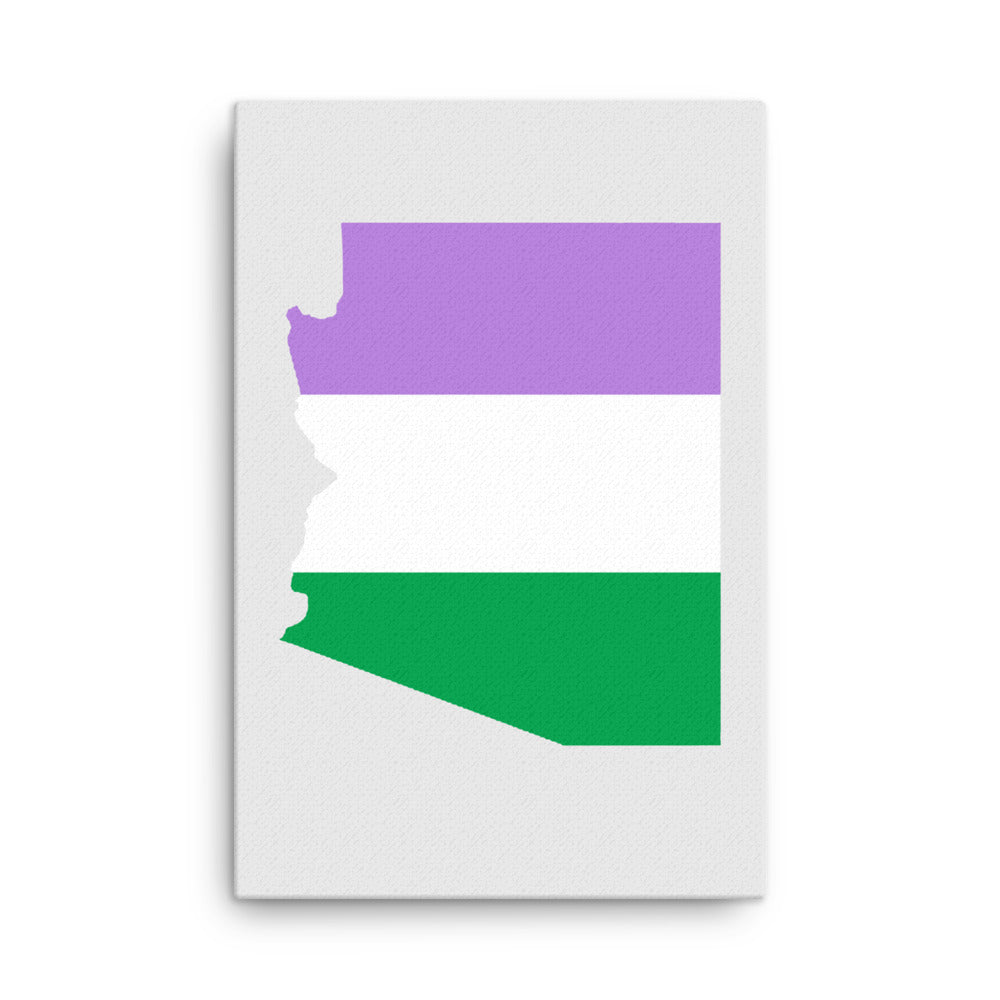 Arizona Genderqueerb Pride Canvas Wall Art 24in×36in Genderqueer Arizona thin-canvas-_in_-24x36-front-63abaa1cd90a6