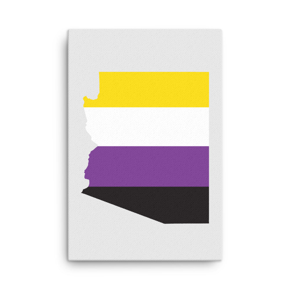 Arizona Nonbinary Enby Pride Canvas Wall Art 24in×36in Nonbinary Arizona thin-canvas-_in_-24x36-front-63abaf930a9df