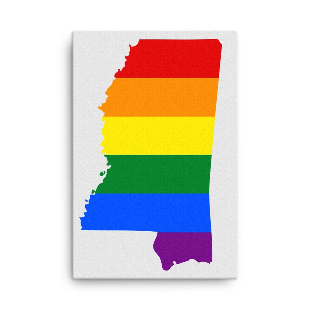 Mississippi LGBTQ Pride Canvas Wall Art 24″×36″ Pride Mississippi thin-canvas-_in_-24x36-front-642e1d4882e3f