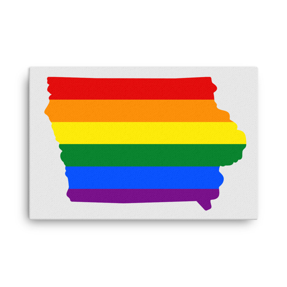 Iowa LGBTQ Pride Canvas Wall Art 24″×36″ Pride Iowa thin-canvas-_in_-24x36-front-642e258f922ee