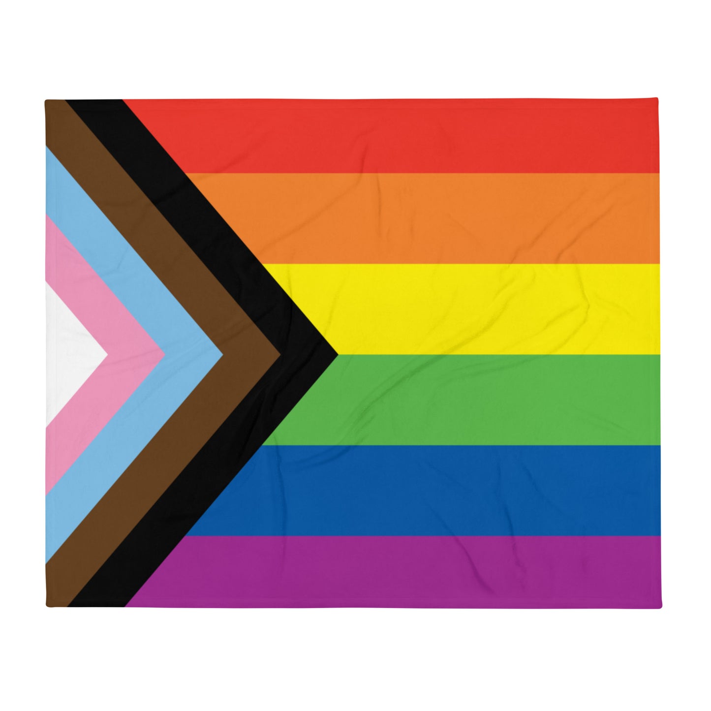 LGBTQ Pride Throw Blanket - Progress Pride Flag Daniel Quasar 50in×60in Pride throw-blanket-50x60-front-63759bb56294b