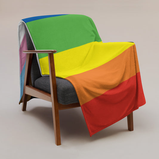 LGBTQ Pride Throw Blanket - Progress Pride Flag Daniel Quasar throw-blanket-60x80-lifestyle-6375b00630241