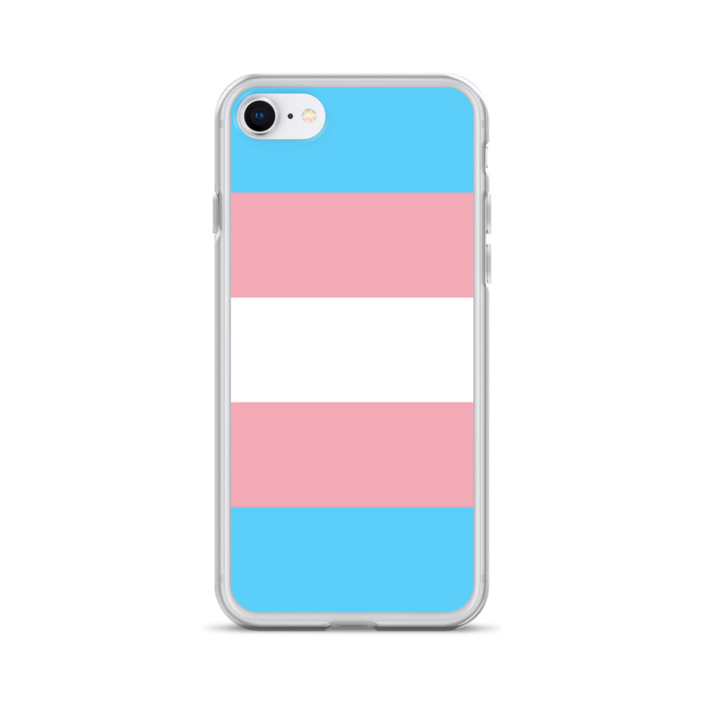 Apple iPhone 7 8  phone case with transgender pride flag design on white background