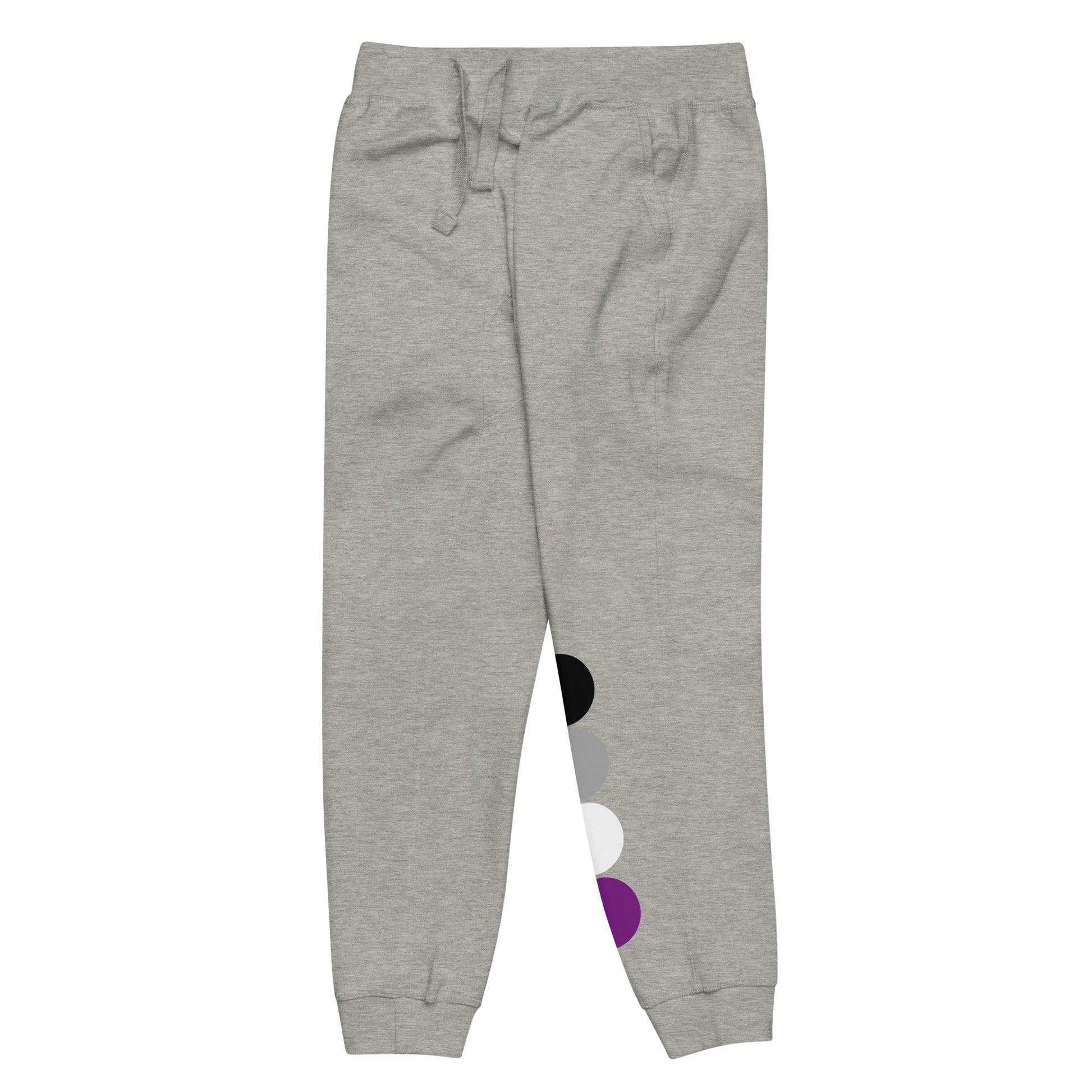 Asexual Ace Pride Sweatpants with Circles unisex-asexual-ace-pride-sweatpants-with-circles-carbon-grey-front-left