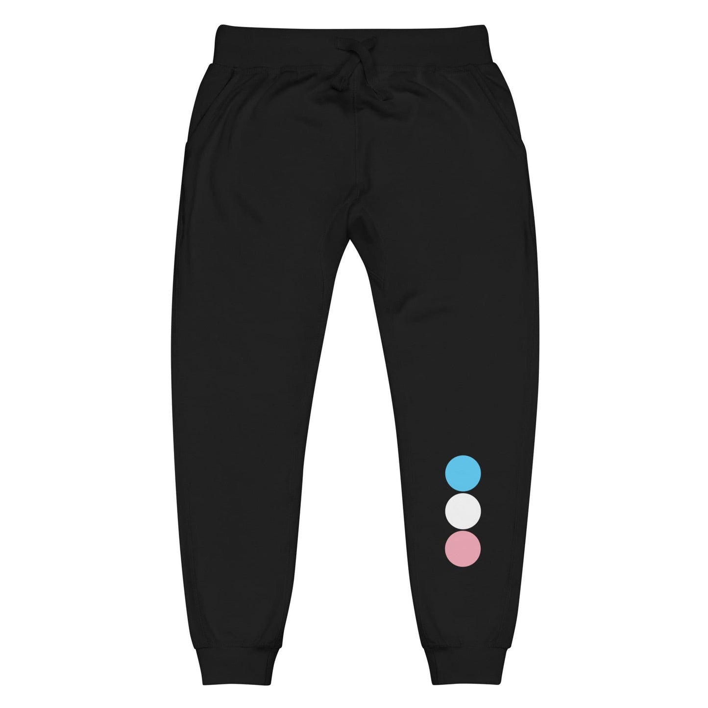 Transgender Trans Pride Sweatpants - Circles Black Transgender unisex-fleece-sweatpants-black-front-638ad10a33165