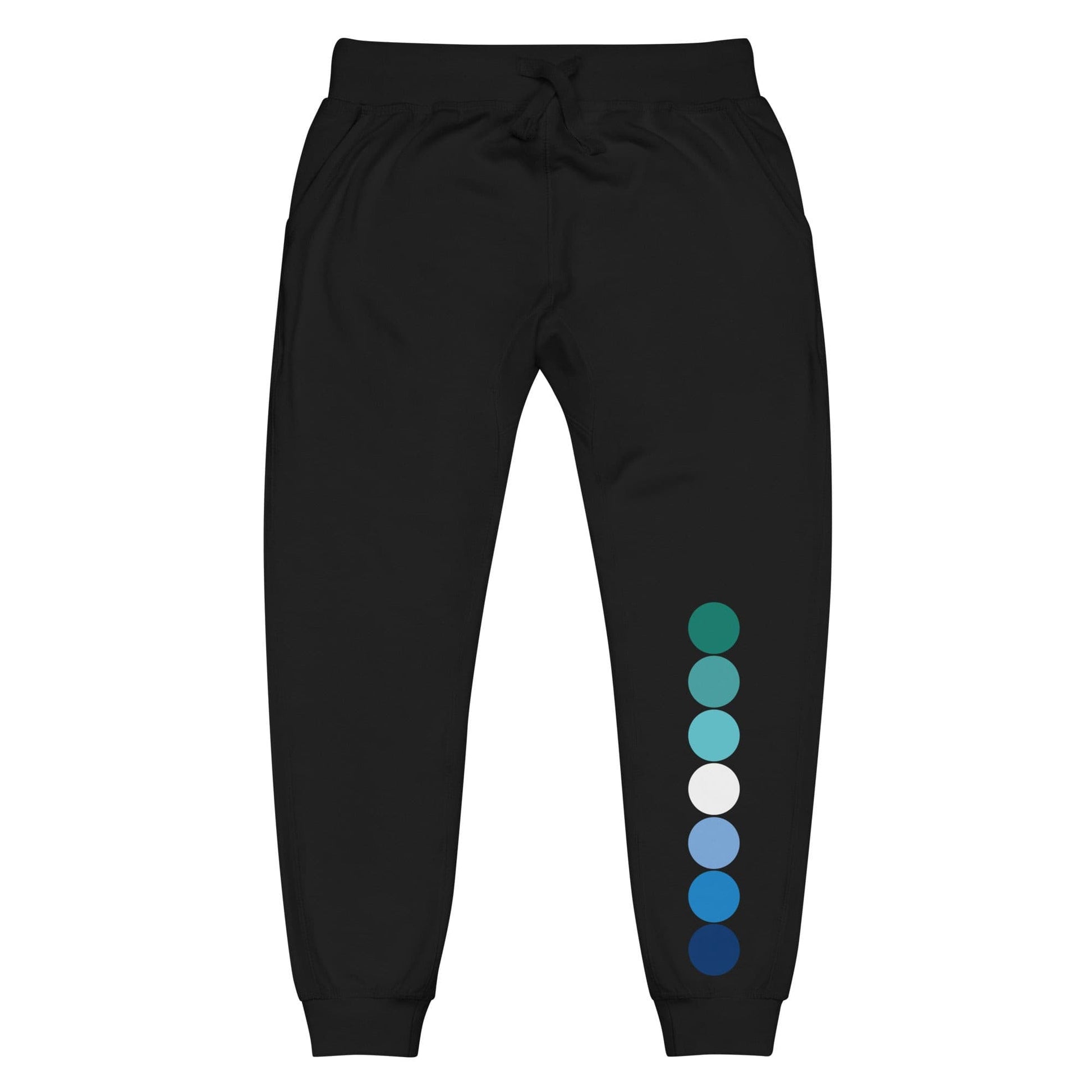 Gay MLM Pride Sweatpants - Vincian Circle Black Gay unisex-fleece-sweatpants-black-front-63bb941900971