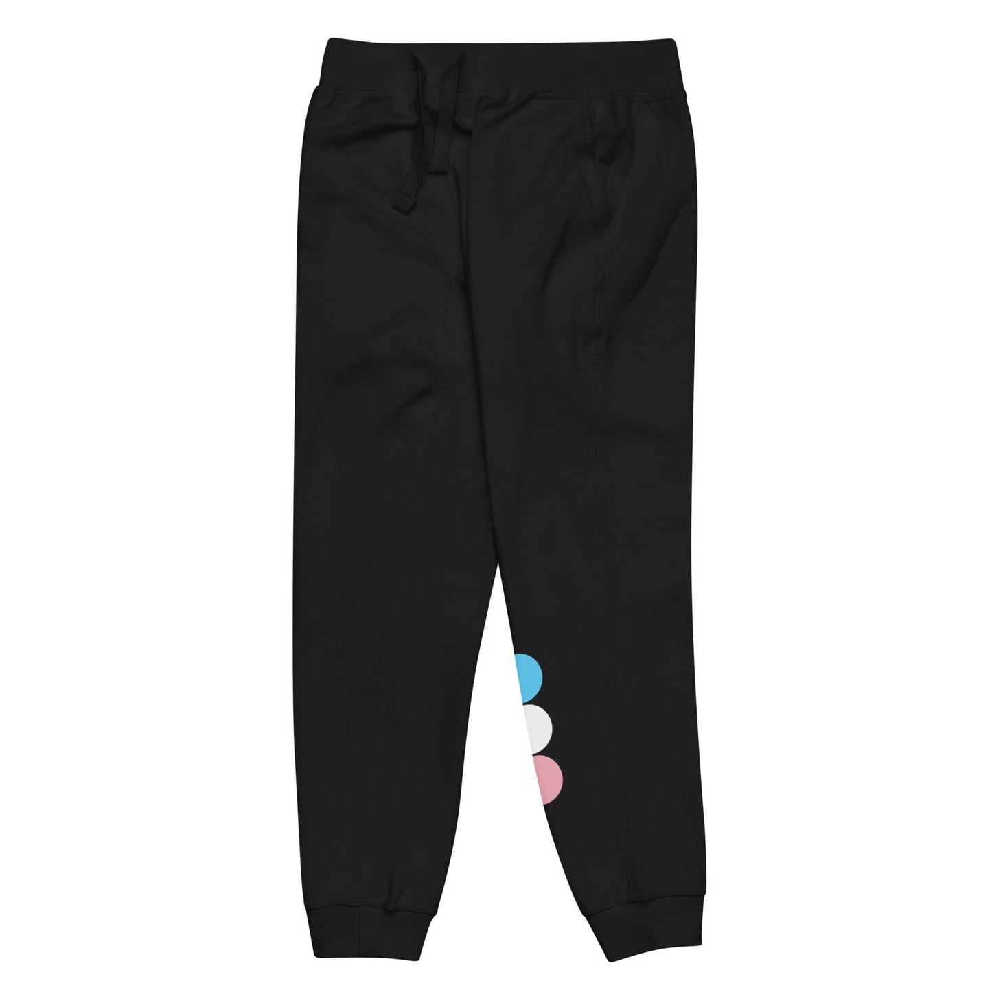 Transgender Trans Pride Sweatpants - Circles unisex-fleece-sweatpants-black-front-left-638ad10a354c1