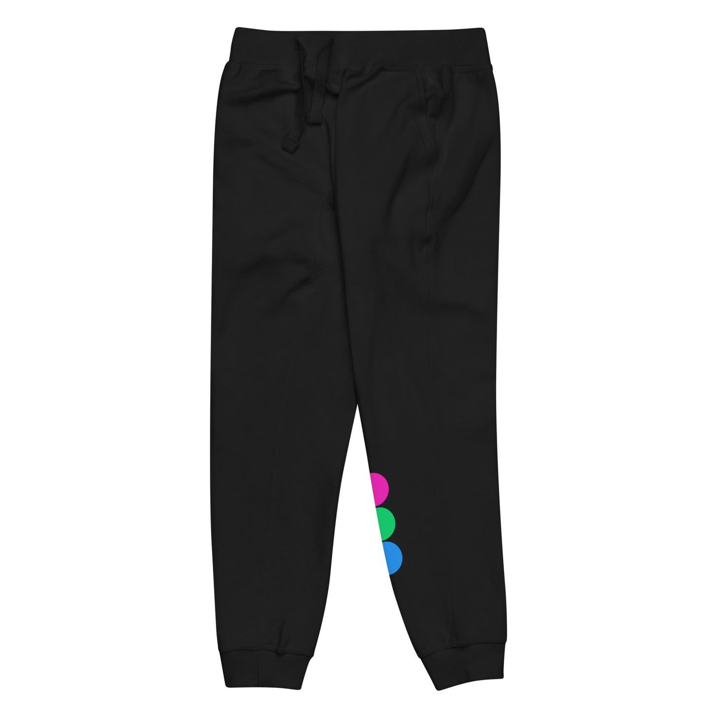 Polysexual Poly Pride Joggers Sweatpants - Circles unisex-fleece-sweatpants-black-front-left-638adb9d30cca