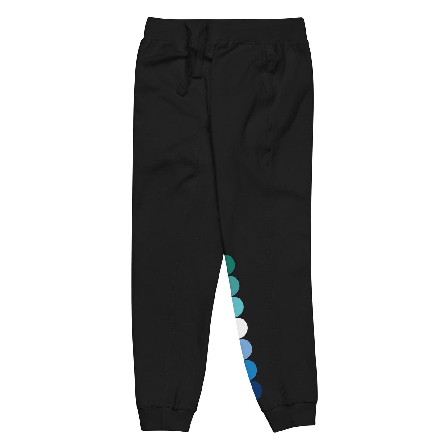 Gay MLM Pride Sweatpants - Vincian Circle unisex-fleece-sweatpants-black-front-left-63bb941902fa3