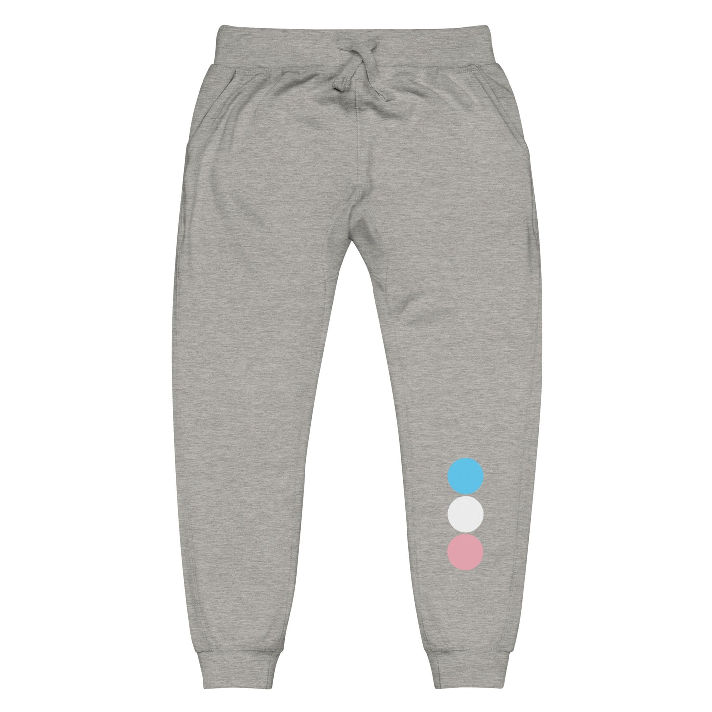 Transgender Trans Pride Sweatpants - Circles Carbon Grey Transgender unisex-fleece-sweatpants-carbon-grey-front-638ad10a35ab5