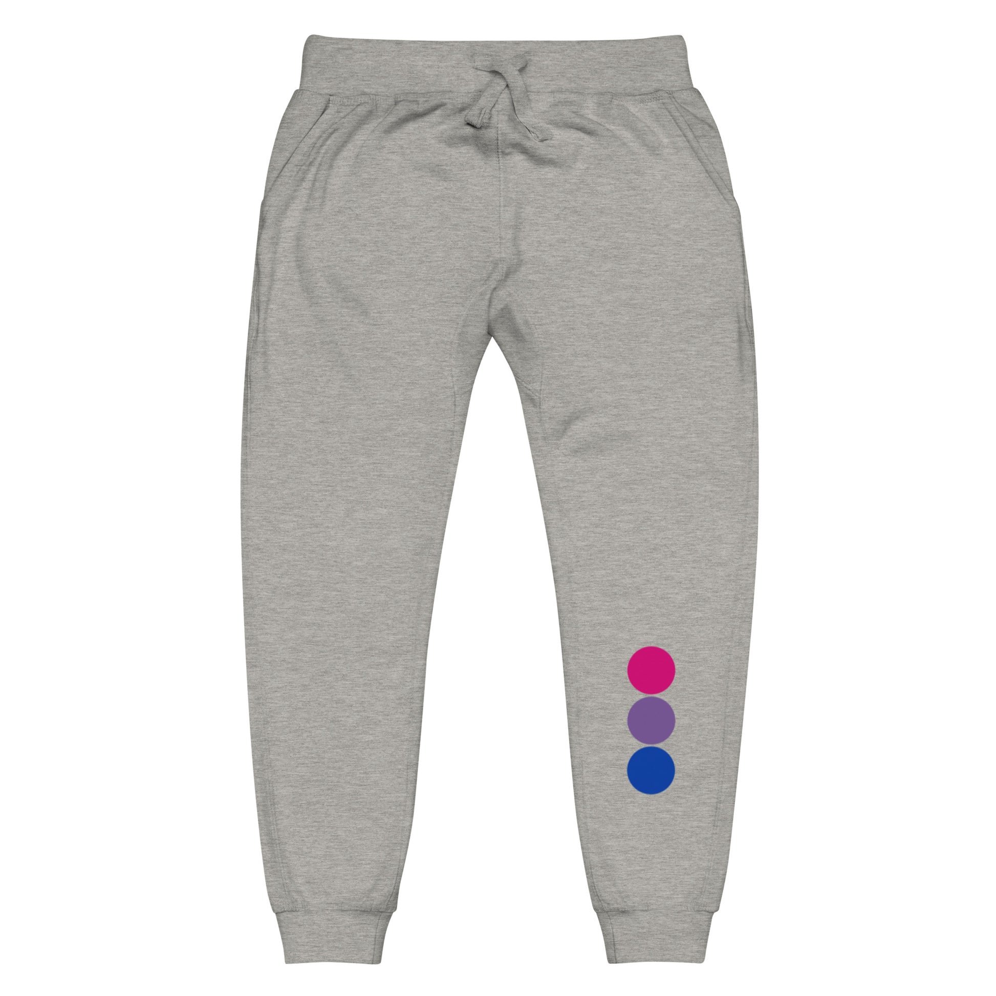 Bisexual Bi Pride Sweatpants with Circles Carbon Grey Bisexual unisex-fleece-sweatpants-carbon-grey-front-638ad9b616ba5