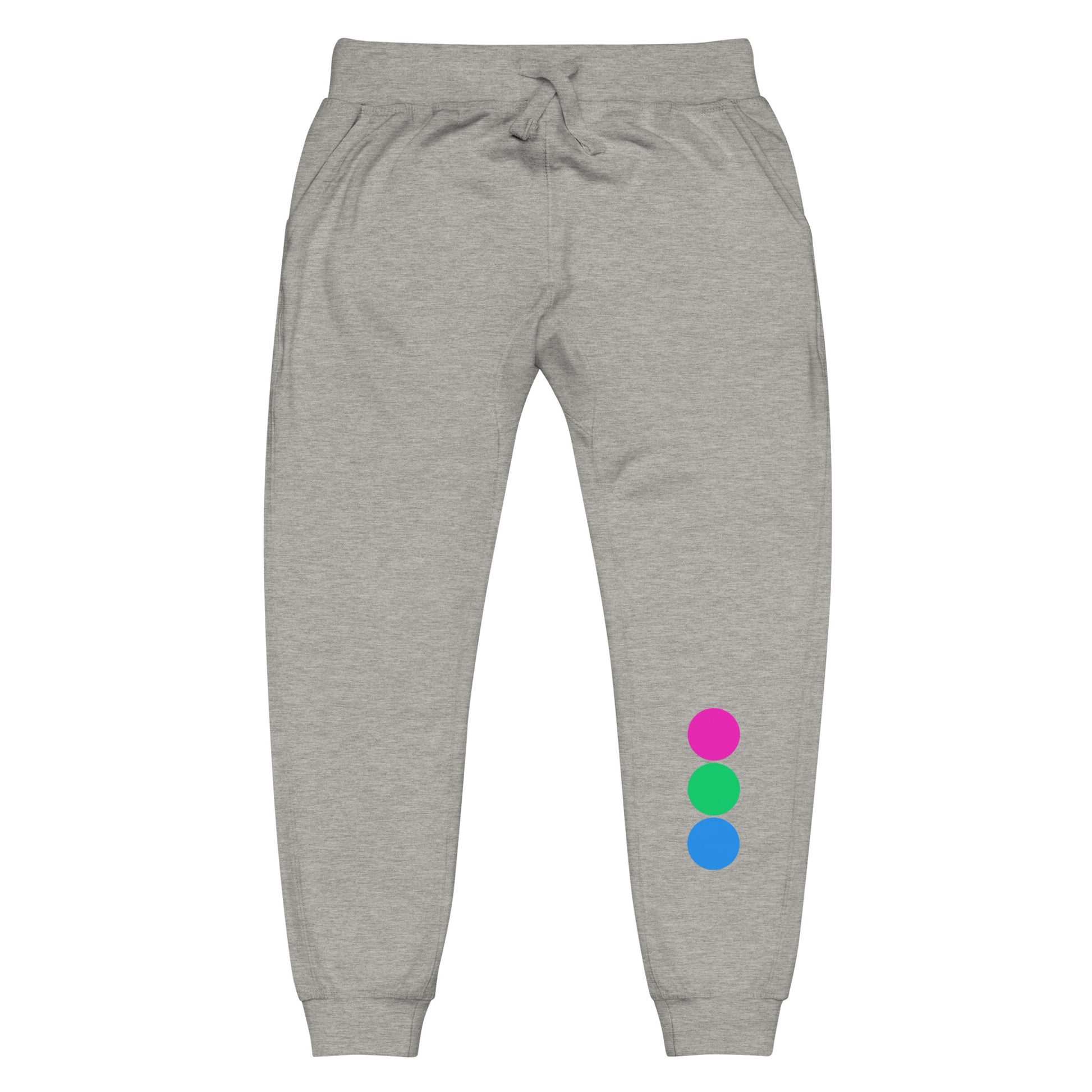 Polysexual Poly Pride Joggers Sweatpants - Circles Carbon Grey Polysexual unisex-fleece-sweatpants-carbon-grey-front-638adb9d30e67