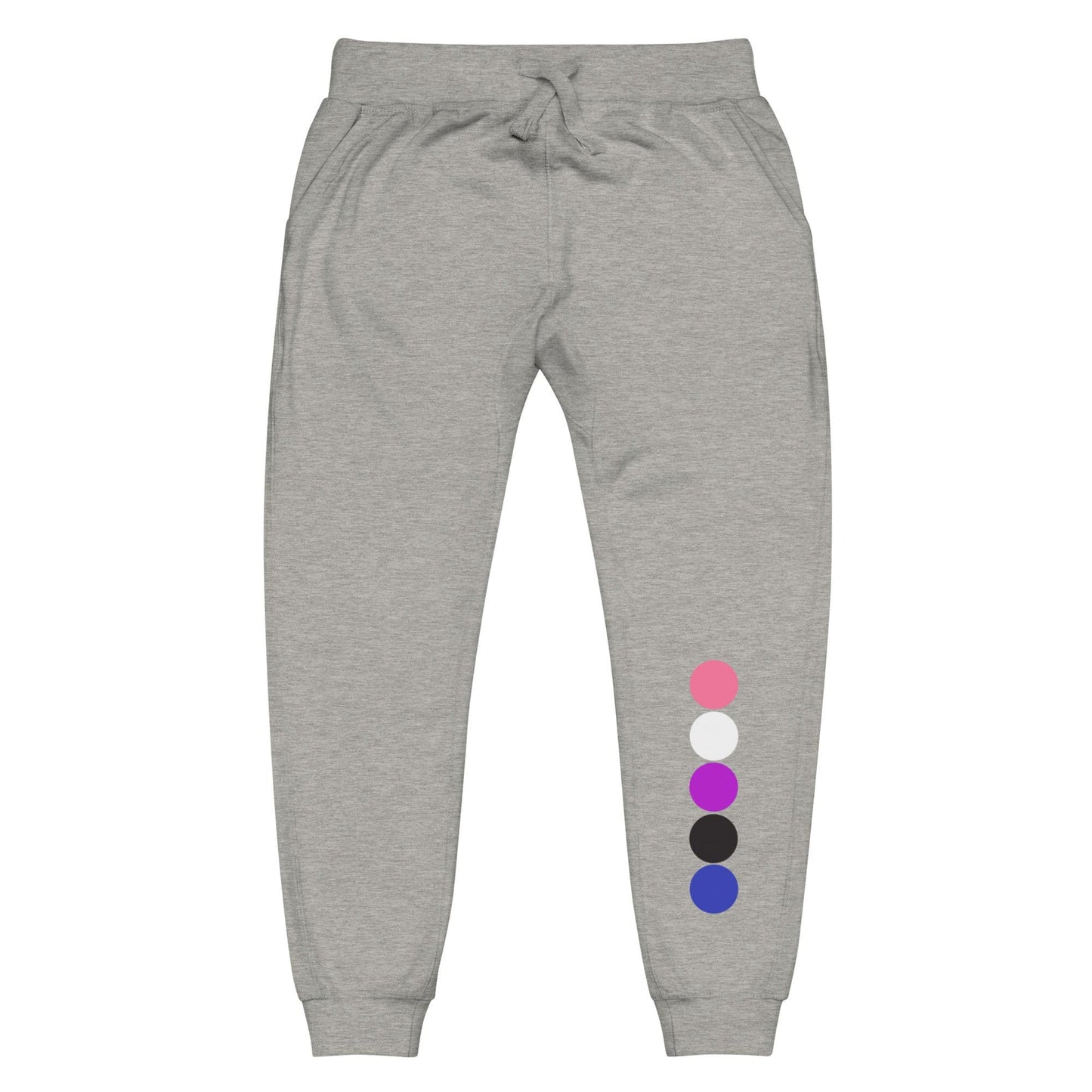 Genderfluid Pride Sweatpants - Circles Carbon Grey Genderfluid unisex-fleece-sweatpants-carbon-grey-front-638bc62d450a7