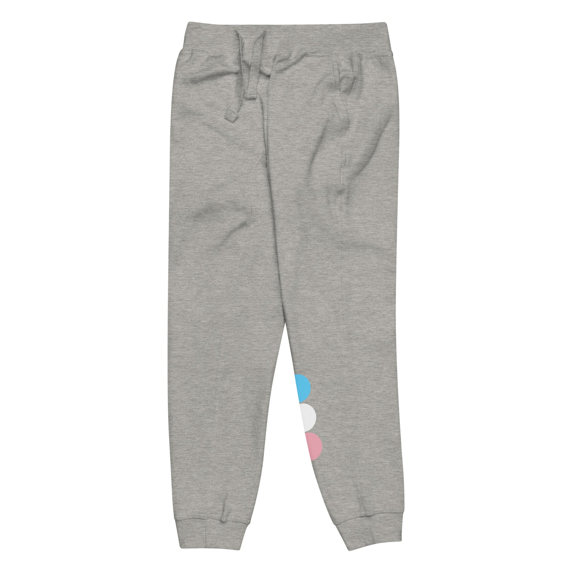 Transgender Trans Pride Sweatpants - Circles unisex-fleece-sweatpants-carbon-grey-front-left-638ad10a35ea0