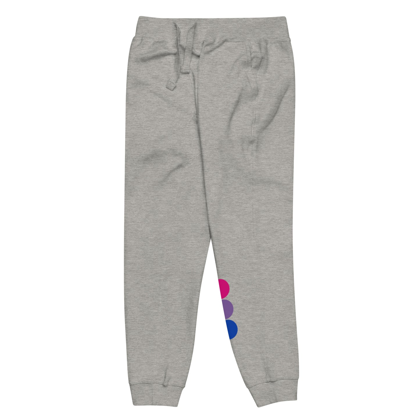 Bisexual Bi Pride Sweatpants with Circles unisex-fleece-sweatpants-carbon-grey-front-left-638ad9b616e2a