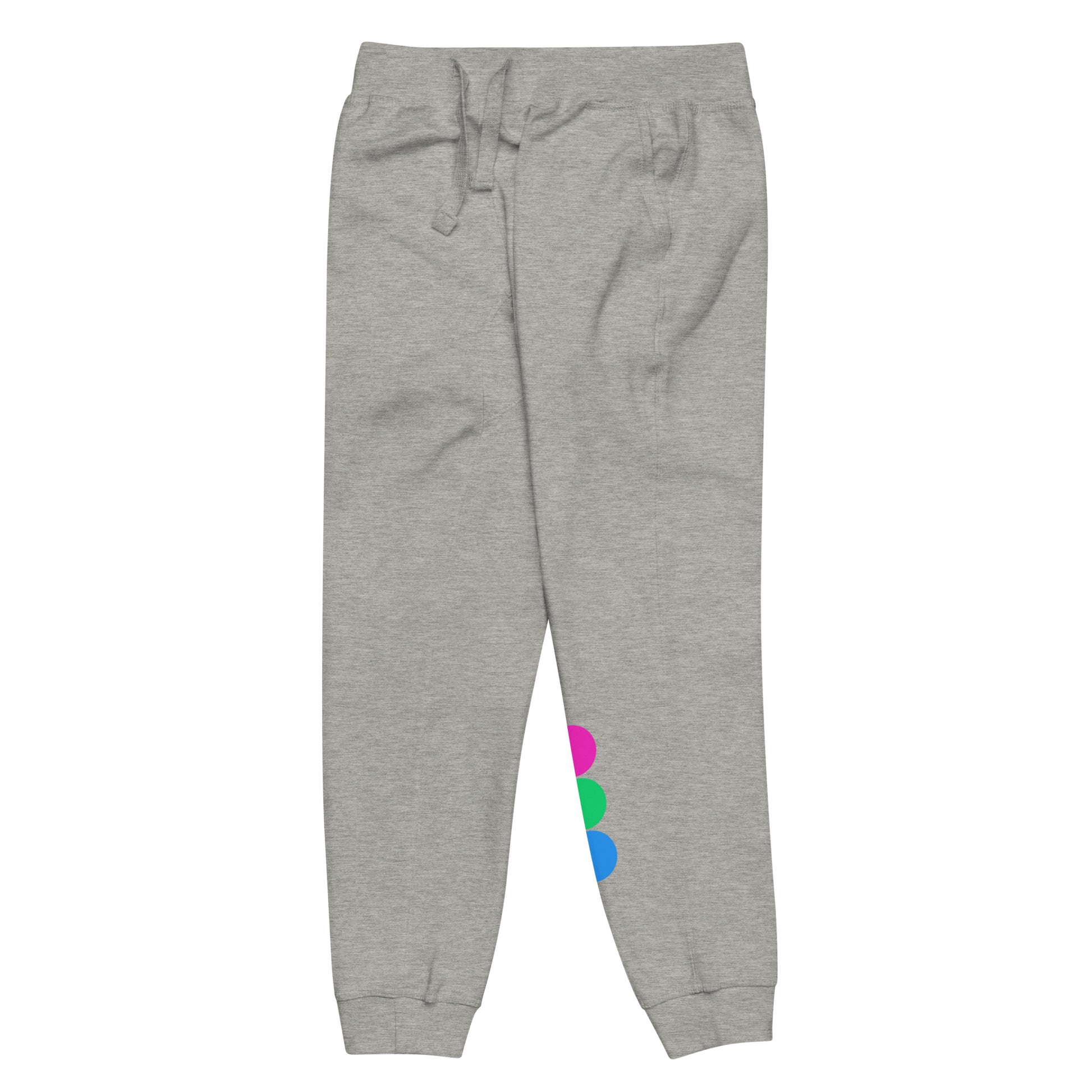 Polysexual Poly Pride Joggers Sweatpants - Circles unisex-fleece-sweatpants-carbon-grey-front-left-638adb9d30ff1