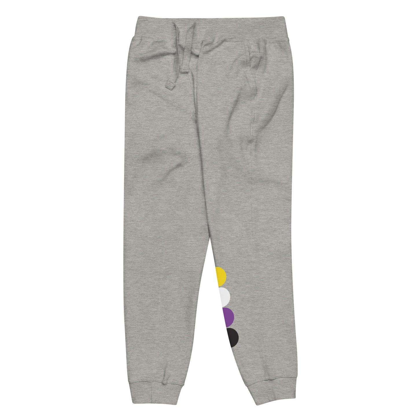 Nonbinary Enby Pride Sweatpants - Circles unisex-fleece-sweatpants-carbon-grey-front-left-638bc48ba71d0