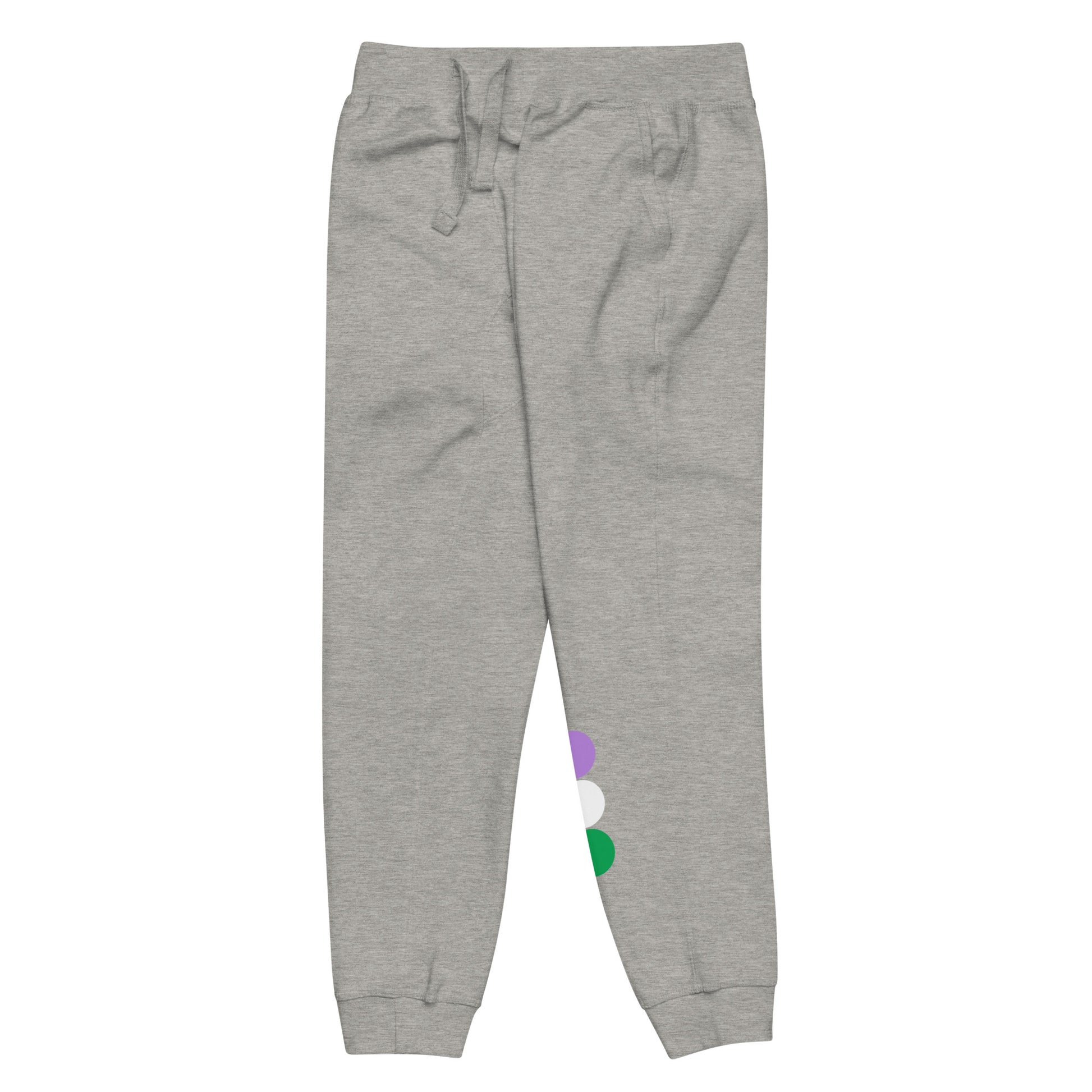 Genderqueer Pride Sweatpants - Circles unisex-fleece-sweatpants-carbon-grey-front-left-638bc6b3ee1d9