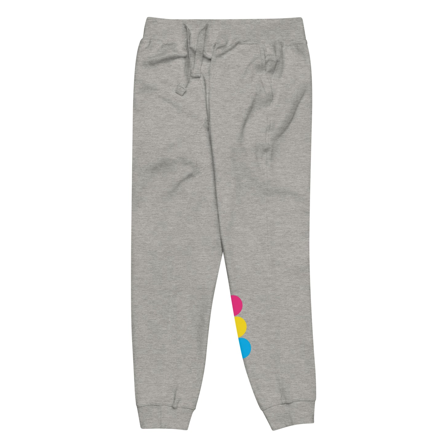 Pansexual Pan Pride Joggers Sweatpants - Circles unisex-fleece-sweatpants-carbon-grey-front-left-638bc7e98dc00