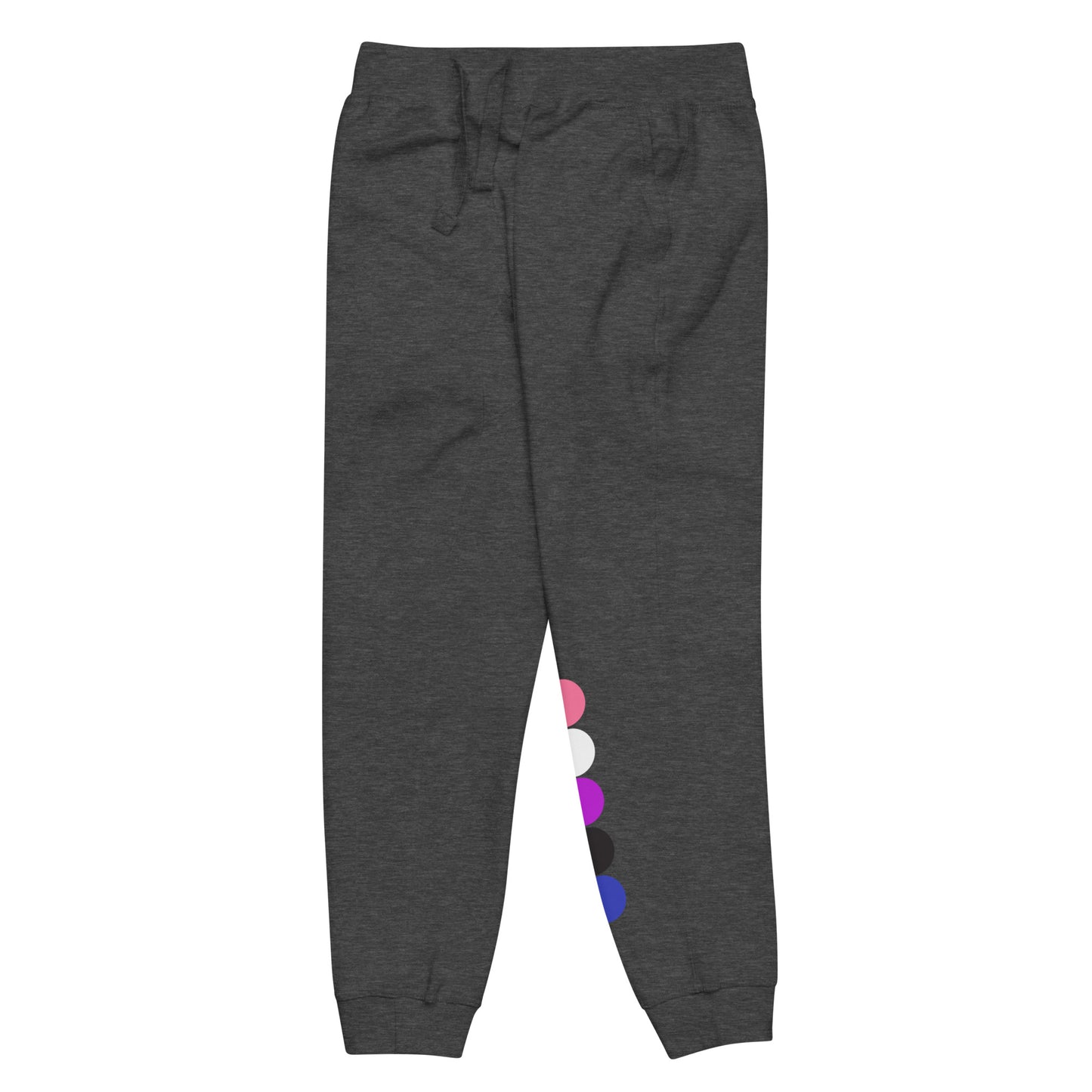 Genderfluid Pride Sweatpants - Circles unisex-fleece-sweatpants-charcoal-heather-front-left-638bc62d45d11