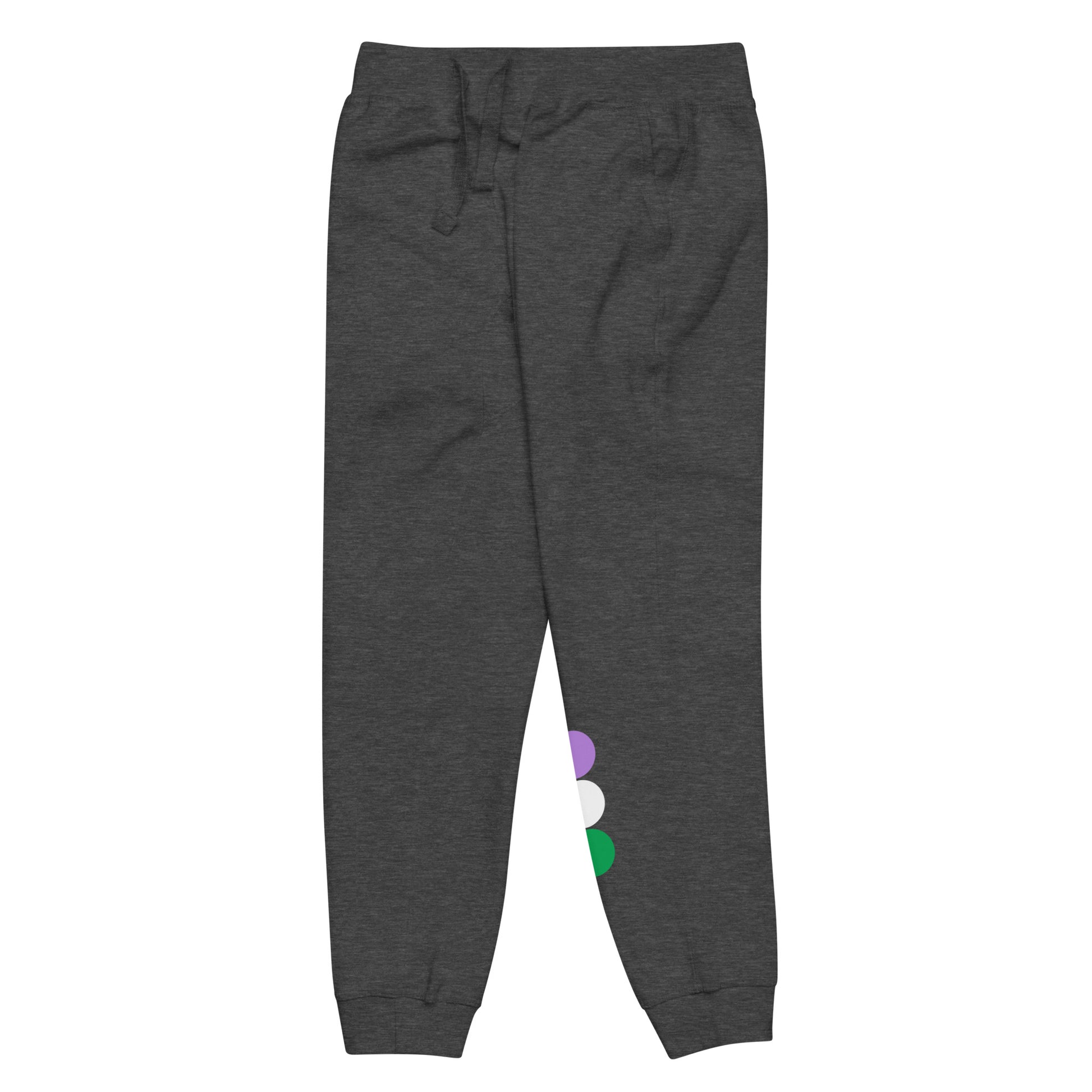 Genderqueer Pride Sweatpants - Circles unisex-fleece-sweatpants-charcoal-heather-front-left-638bc6b3ee0d7