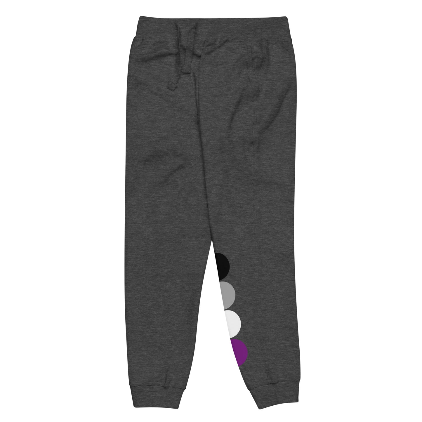 Asexual Ace Pride Sweatpants with Circles unisex-fleece-sweatpants-charcoal-heather-front-left-63bb969eb7e6d