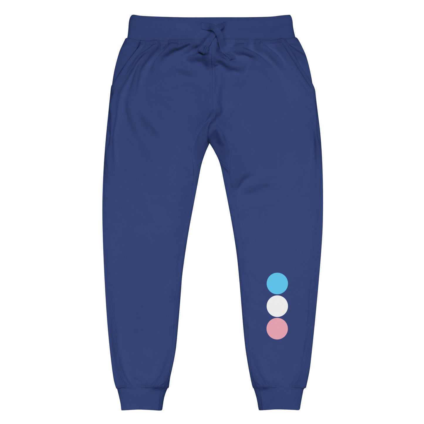 Transgender Trans Pride Sweatpants - Circles unisex-fleece-sweatpants-team-royal-front-638ad10a356ee