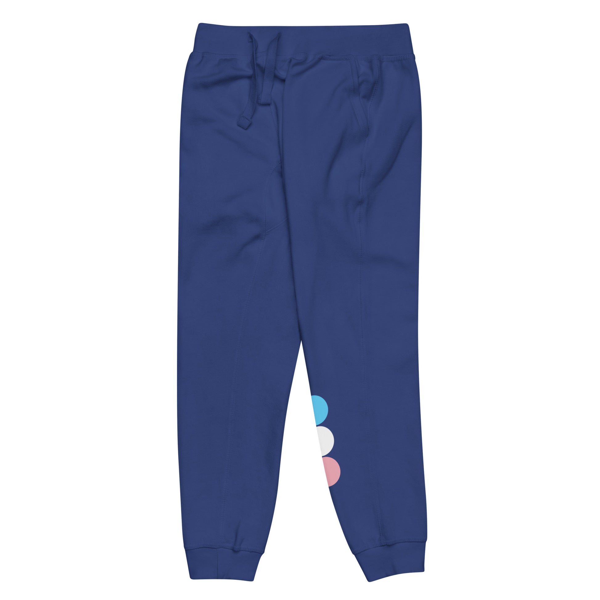 Transgender Trans Pride Sweatpants - Circles unisex-fleece-sweatpants-team-royal-front-left-638ad10a35897