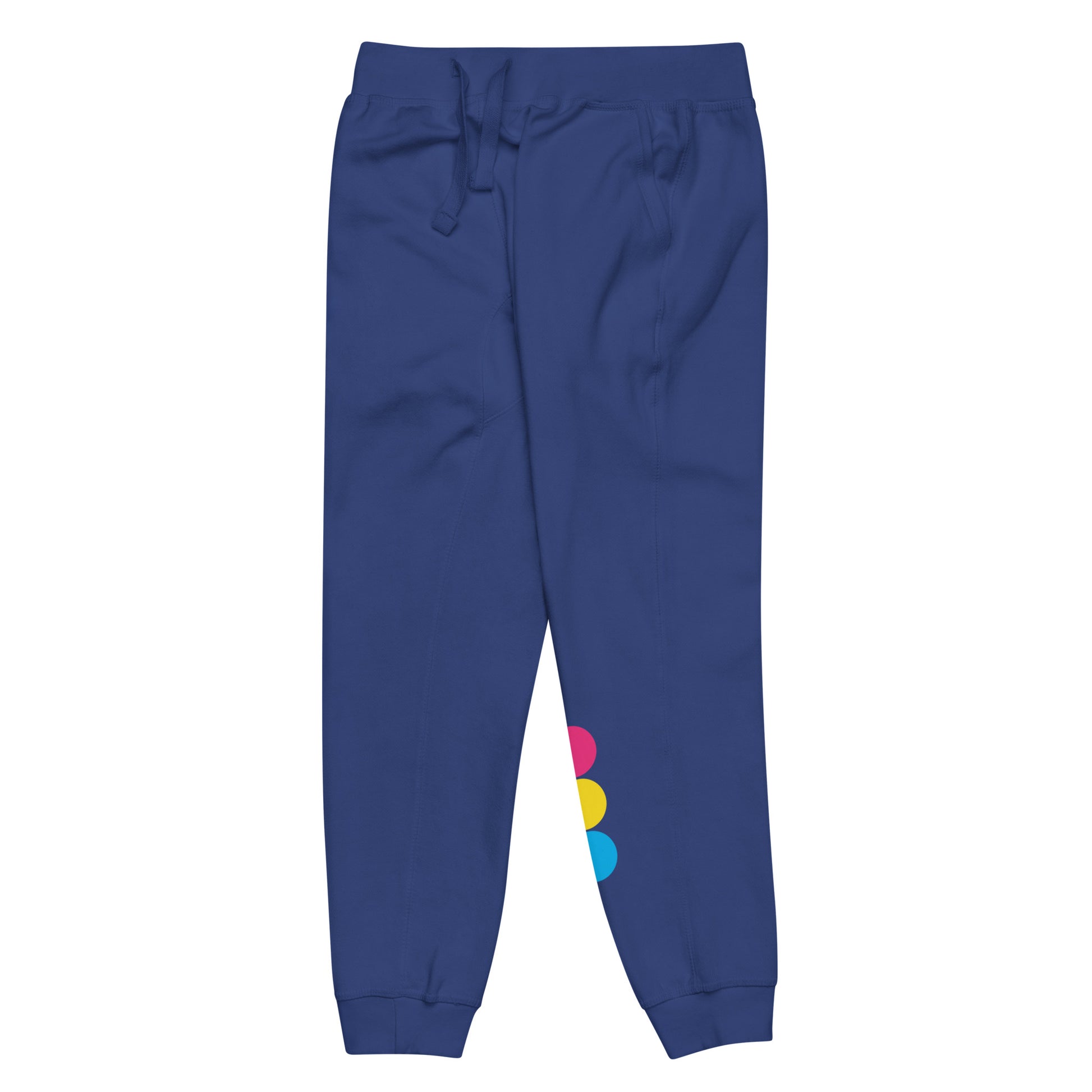 Pansexual Pan Pride Joggers Sweatpants - Circles unisex-fleece-sweatpants-team-royal-front-left-638bc7e98d64f