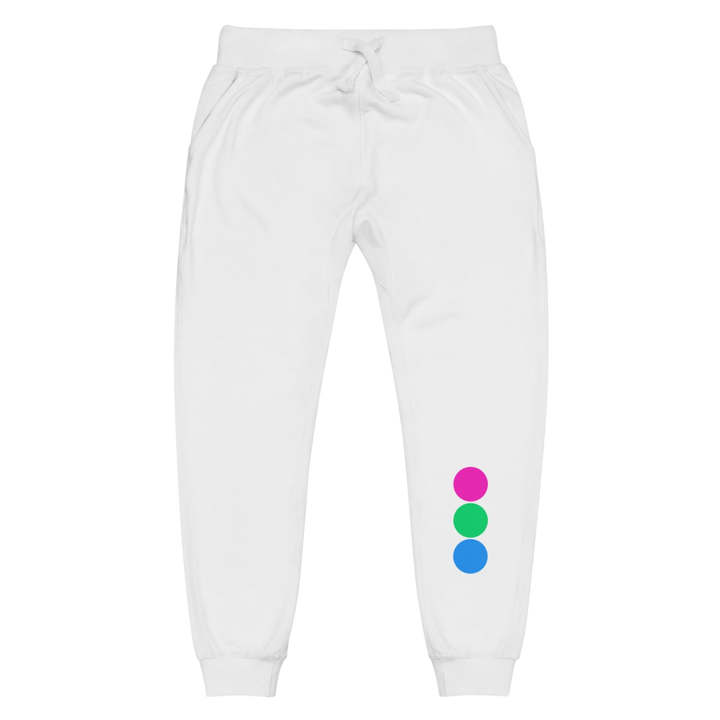 Polysexual Poly Pride Joggers Sweatpants - Circles White Polysexual unisex-fleece-sweatpants-white-front-638adb9d3116f