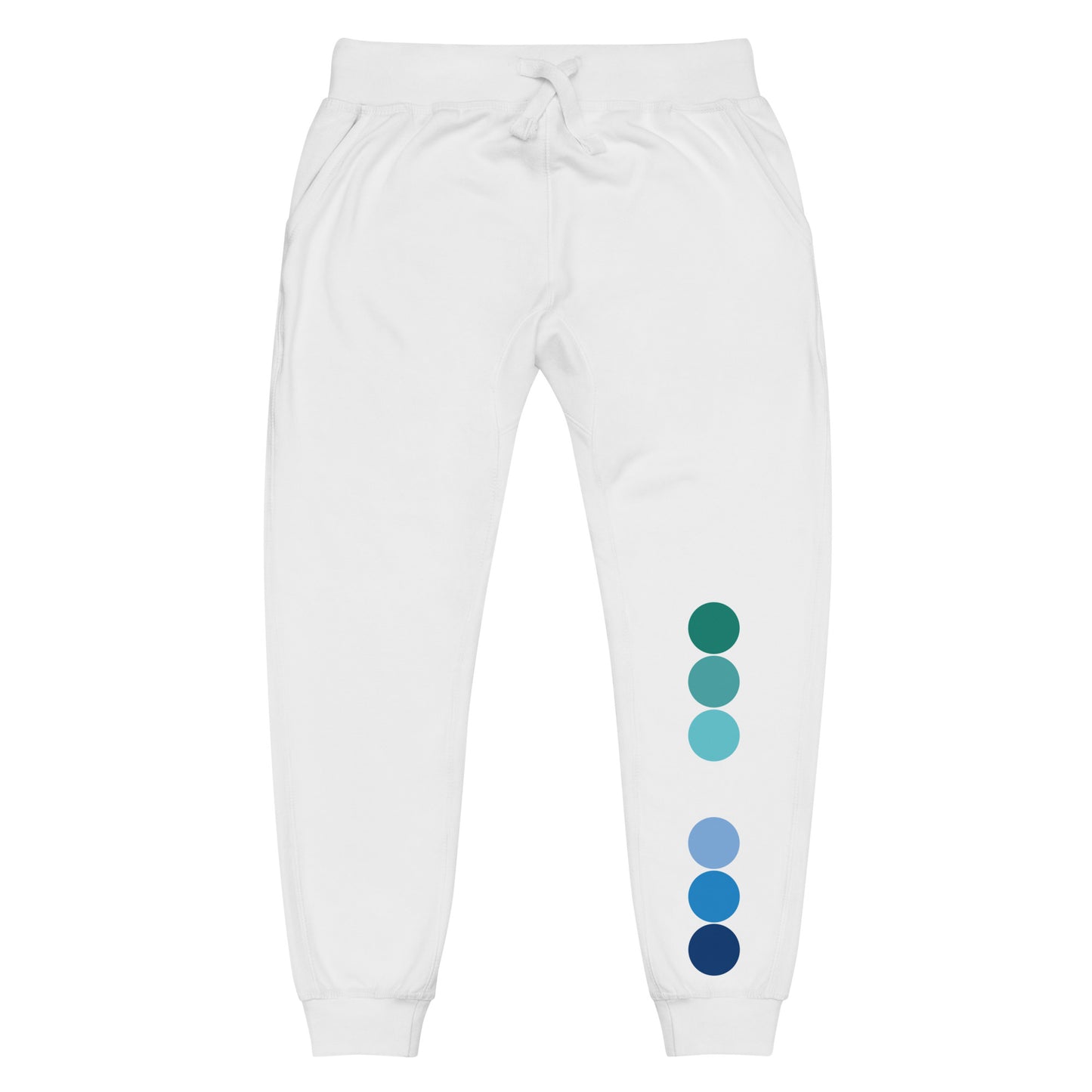 Gay MLM Pride Sweatpants - Vincian Circle White Gay unisex-fleece-sweatpants-white-front-63bb94190445b