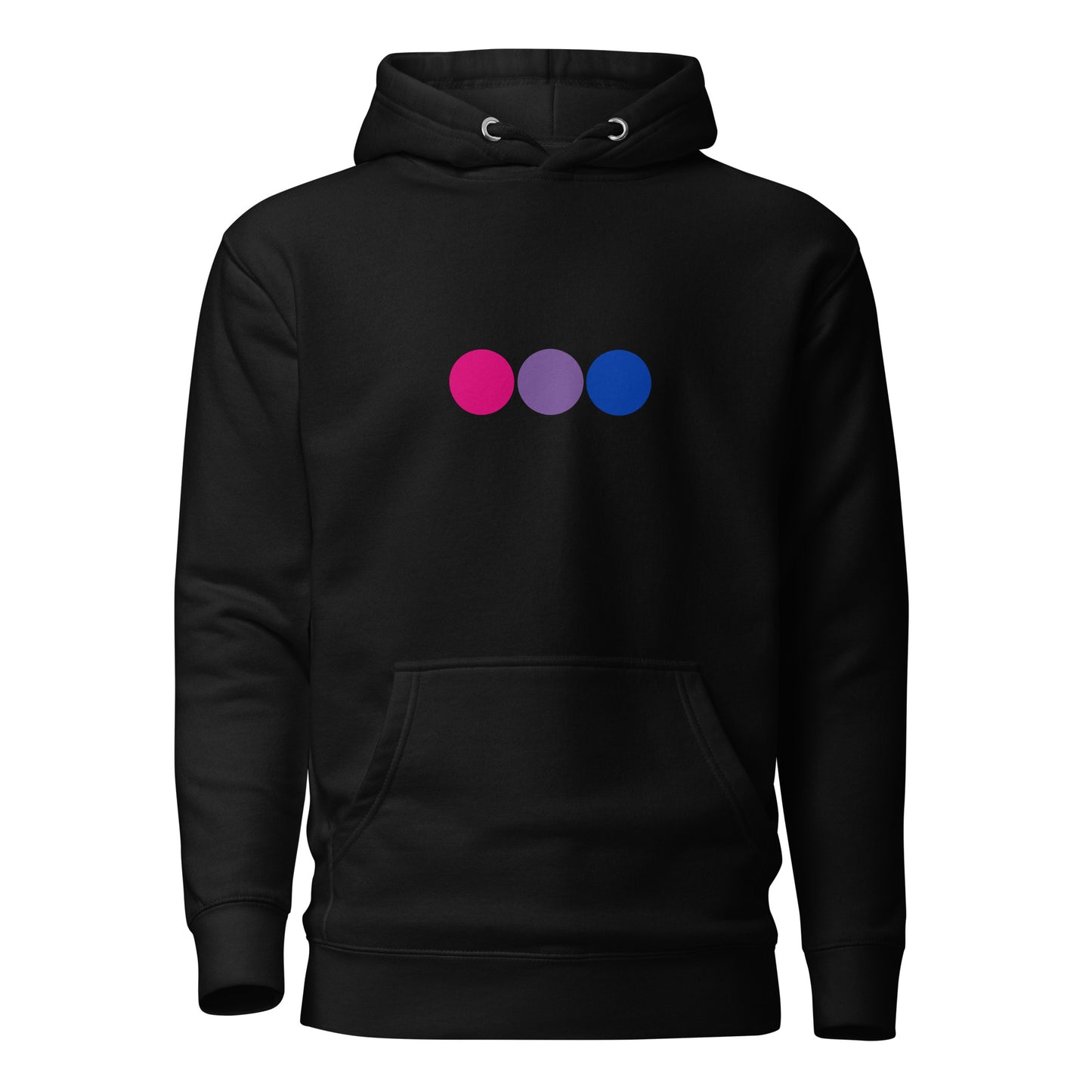 Bisexual Bi Pride Hoodie Circles Black Bisexual unisex-premium-hoodie-black-front-638ad2d9651df