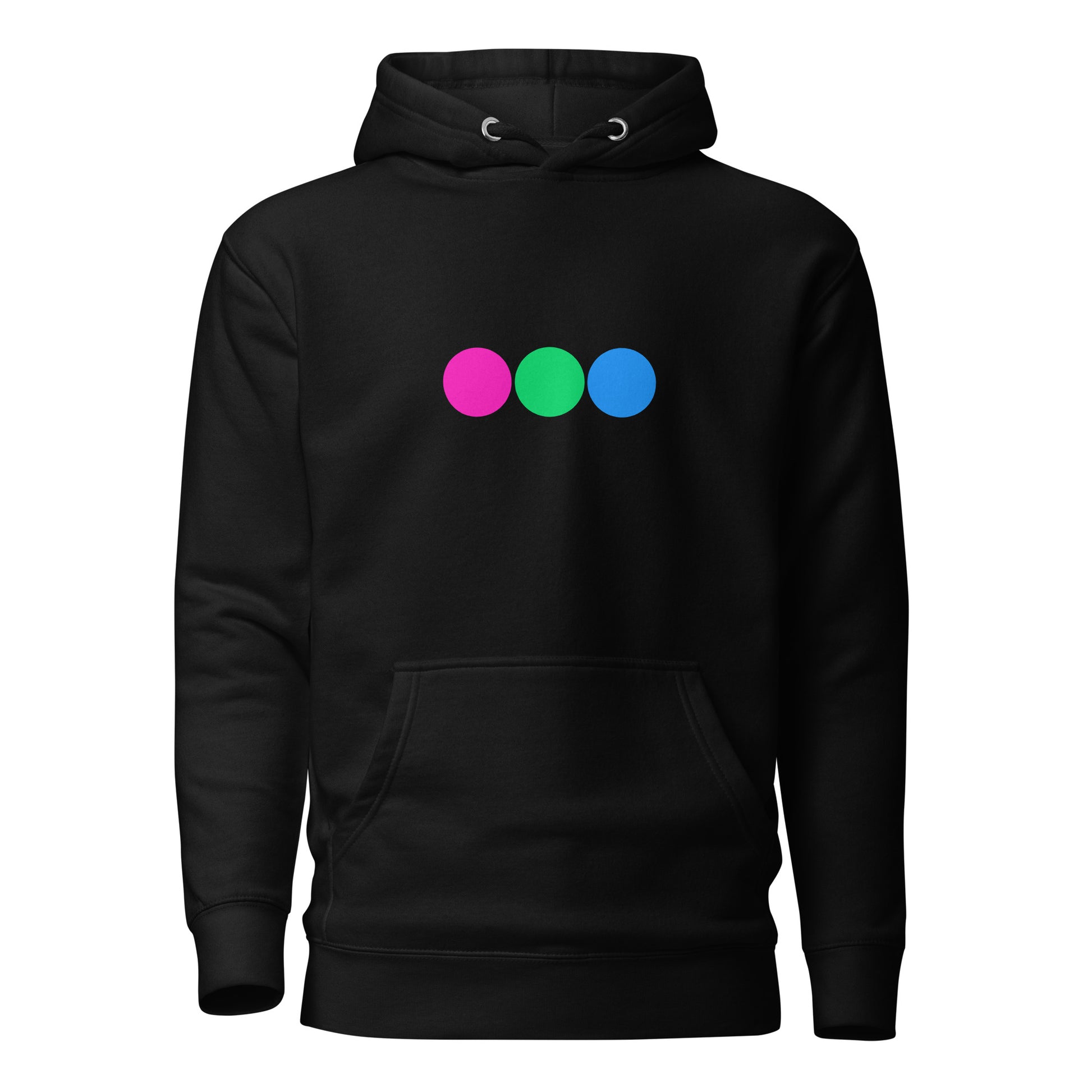 Polysexual Poly Pride Hoodie - Circles Black Polysexual unisex-premium-hoodie-black-front-638ad7c28dc0a