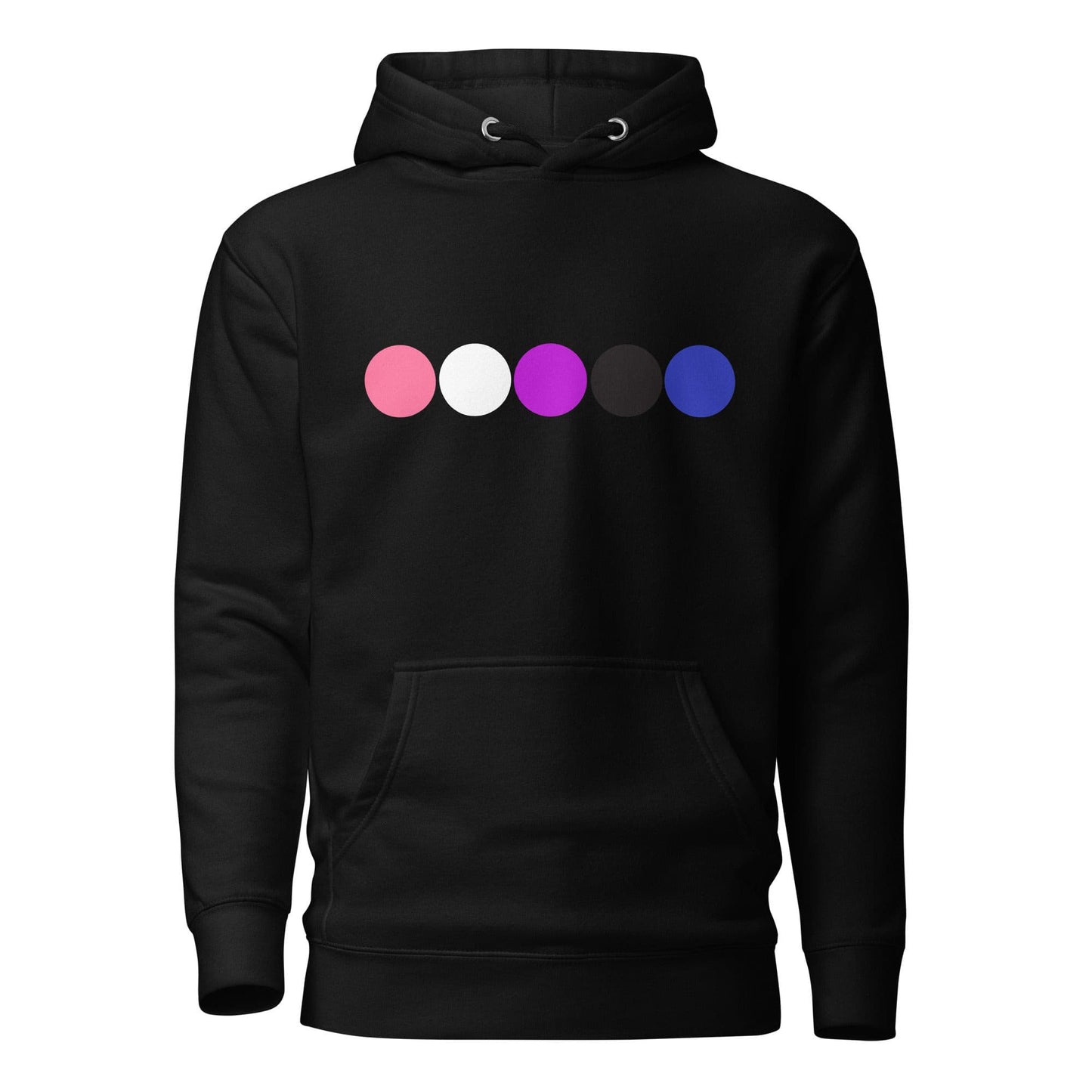 Genderfluid Pride Hoodie - Circles Black Genderfluid unisex-premium-hoodie-black-front-638bc5ddf28a1