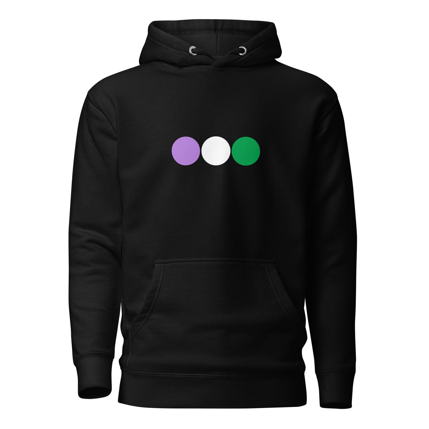 Genderqueer Pride Hoodie - Circles Black Genderqueer unisex-premium-hoodie-black-front-638bc66ad88b0