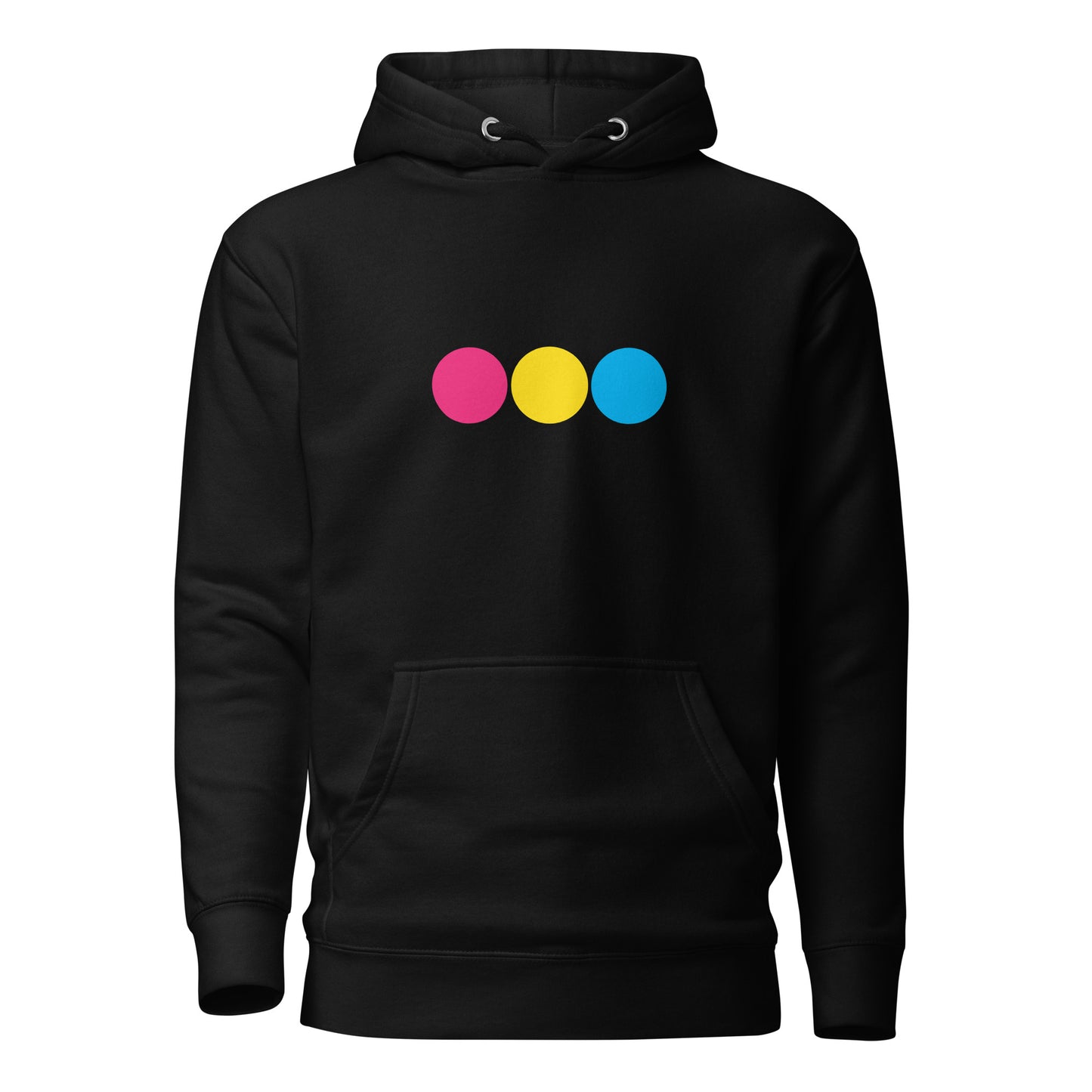 Pansexual Pan Pride Hoodie - Circles Black Pansexual unisex-premium-hoodie-black-front-638bc799d07e8