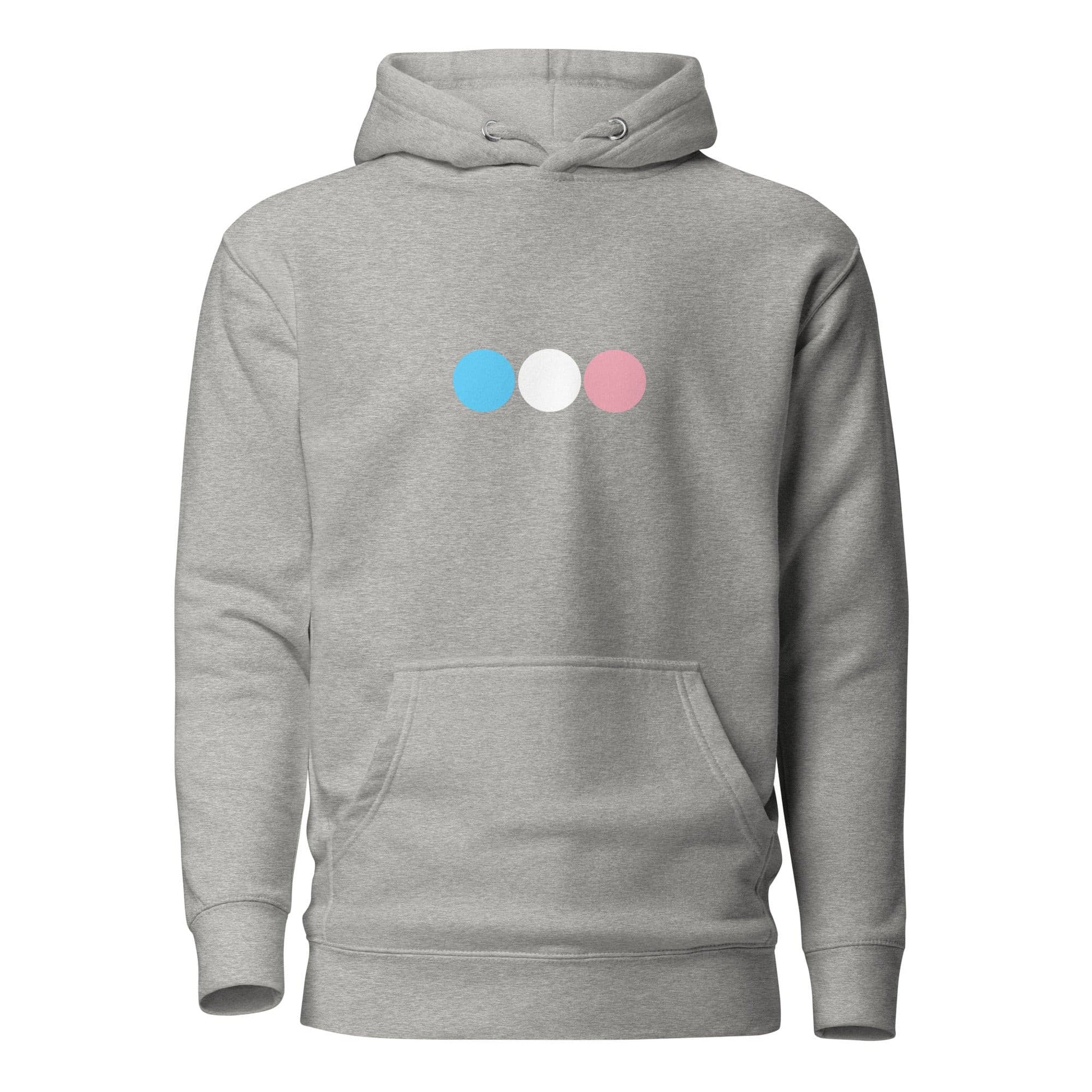 Transgender Trans Pride Hoodie - Circles Carbon Grey Transgender unisex-premium-hoodie-carbon-grey-front-638ad0869f2da