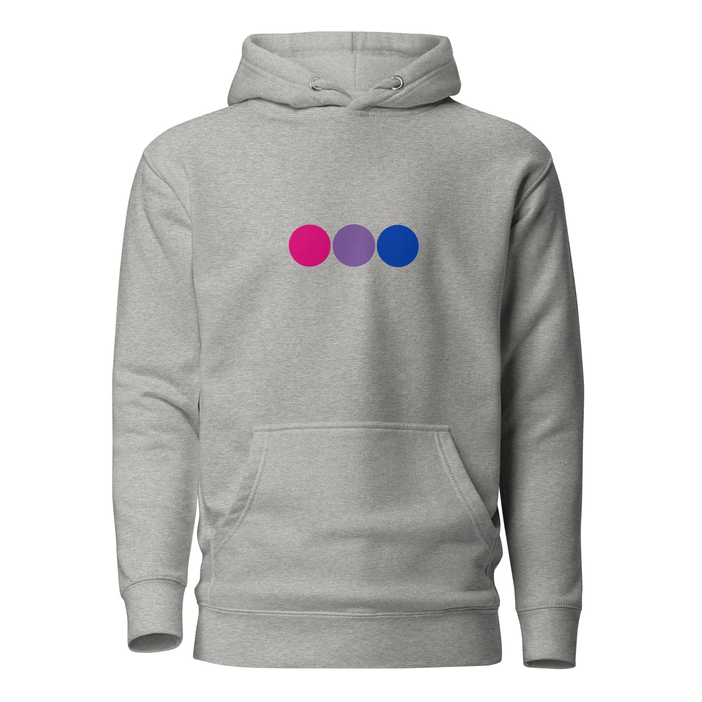 Bisexual Bi Pride Hoodie Circles Carbon Grey Bisexual unisex-premium-hoodie-carbon-grey-front-638ad2d9674ed