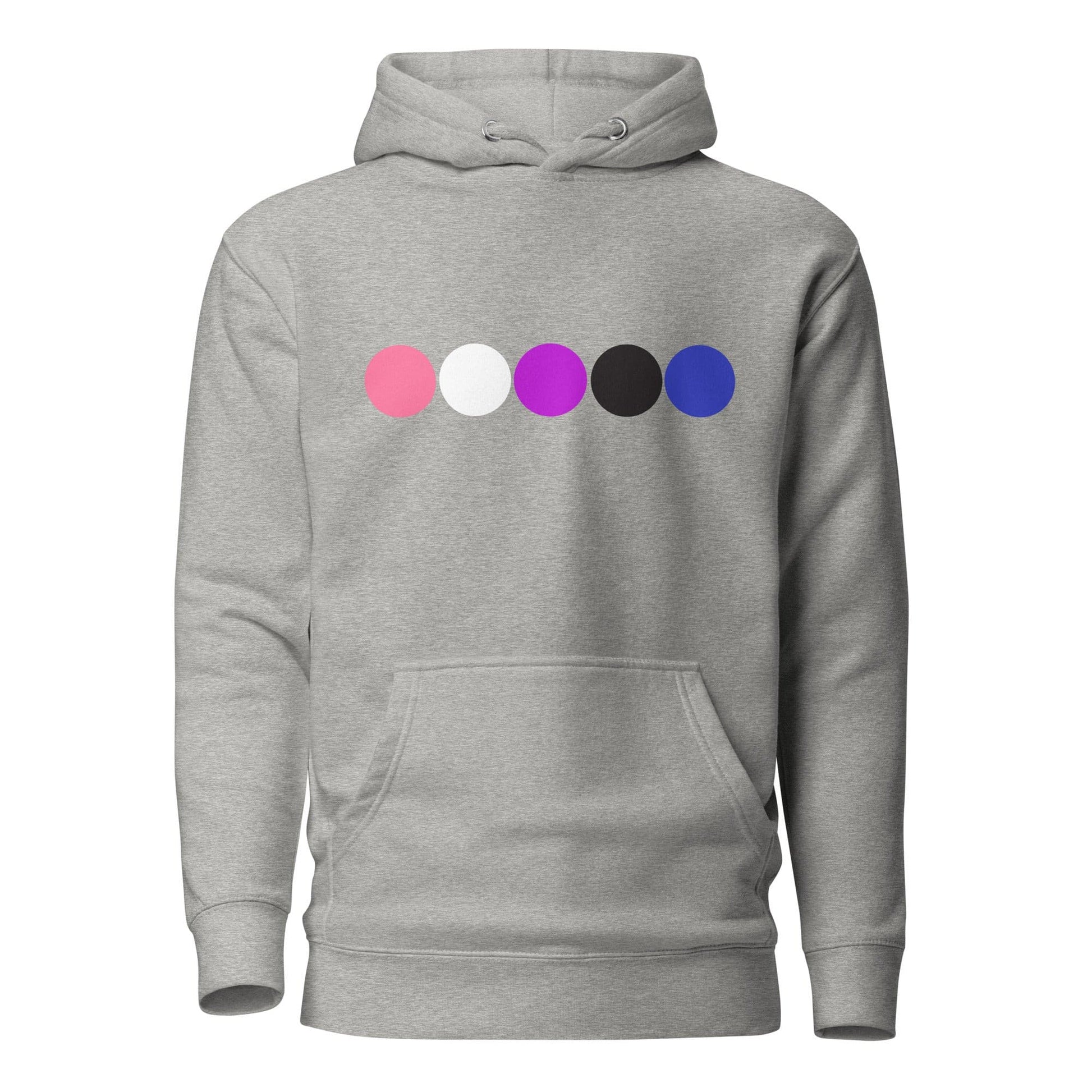 Genderfluid Pride Hoodie - Circles Carbon Grey Genderfluid unisex-premium-hoodie-carbon-grey-front-638bc5ddec372