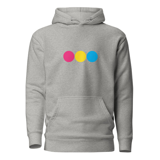 Pansexual Pan Pride Hoodie - Circles Carbon Grey Pansexual unisex-premium-hoodie-carbon-grey-front-638bc799cf5c7