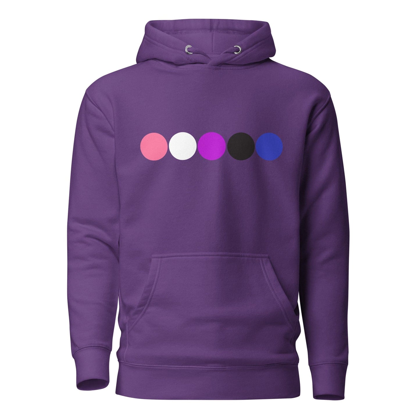 Genderfluid Pride Hoodie - Circles Purple Genderfluid unisex-premium-hoodie-purple-front-638bc5ddf2f54