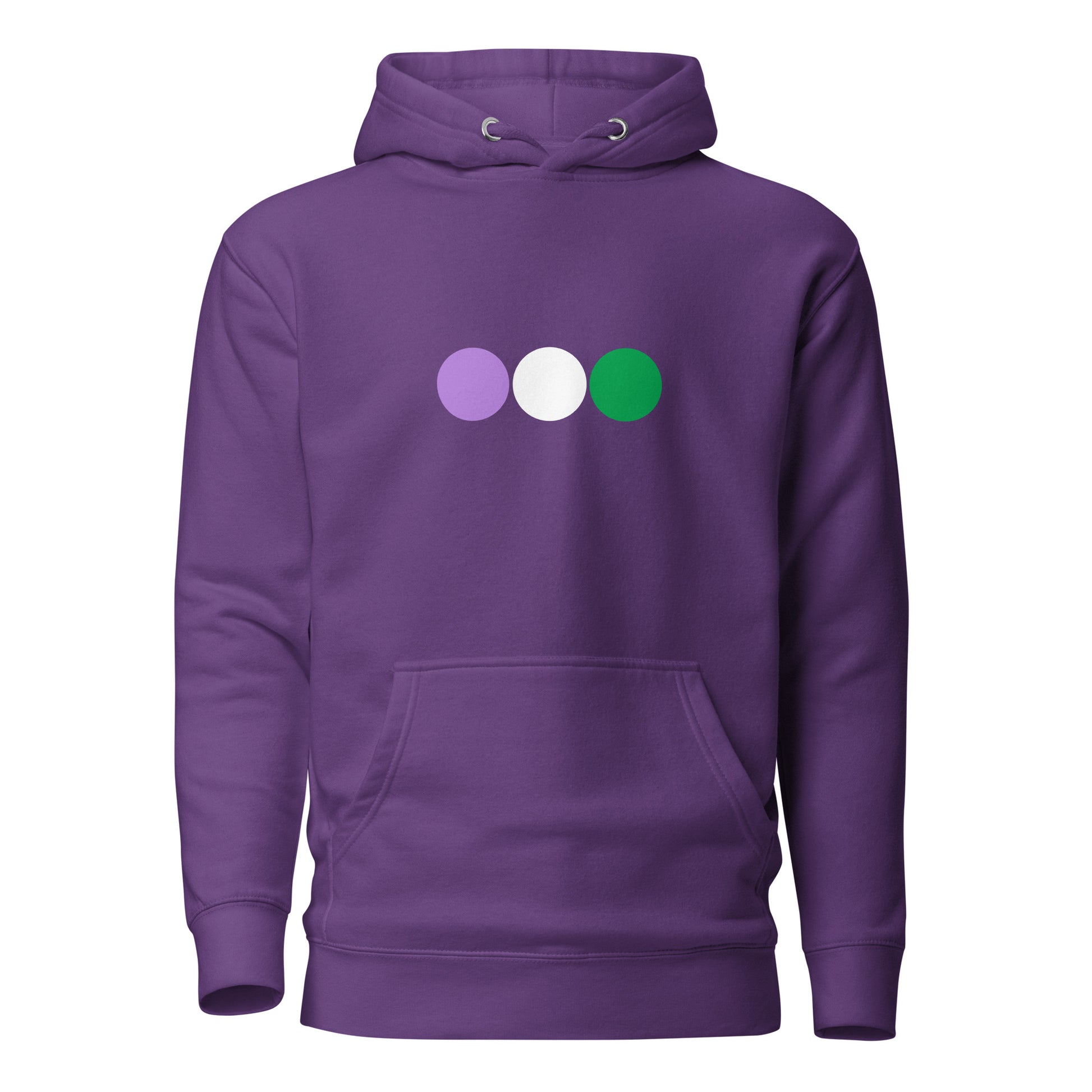 Genderqueer Pride Hoodie - Circles Purple Genderqueer unisex-premium-hoodie-purple-front-638bc66ad8f6c