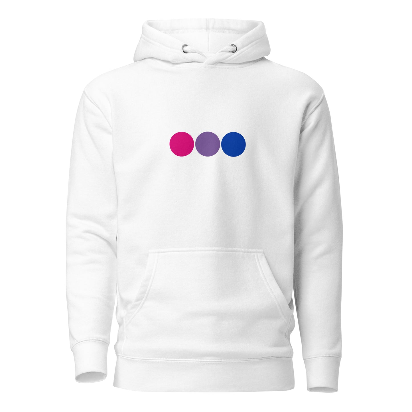 Bisexual Bi Pride Hoodie Circles White Bisexual unisex-premium-hoodie-white-front-638ad2d967fda