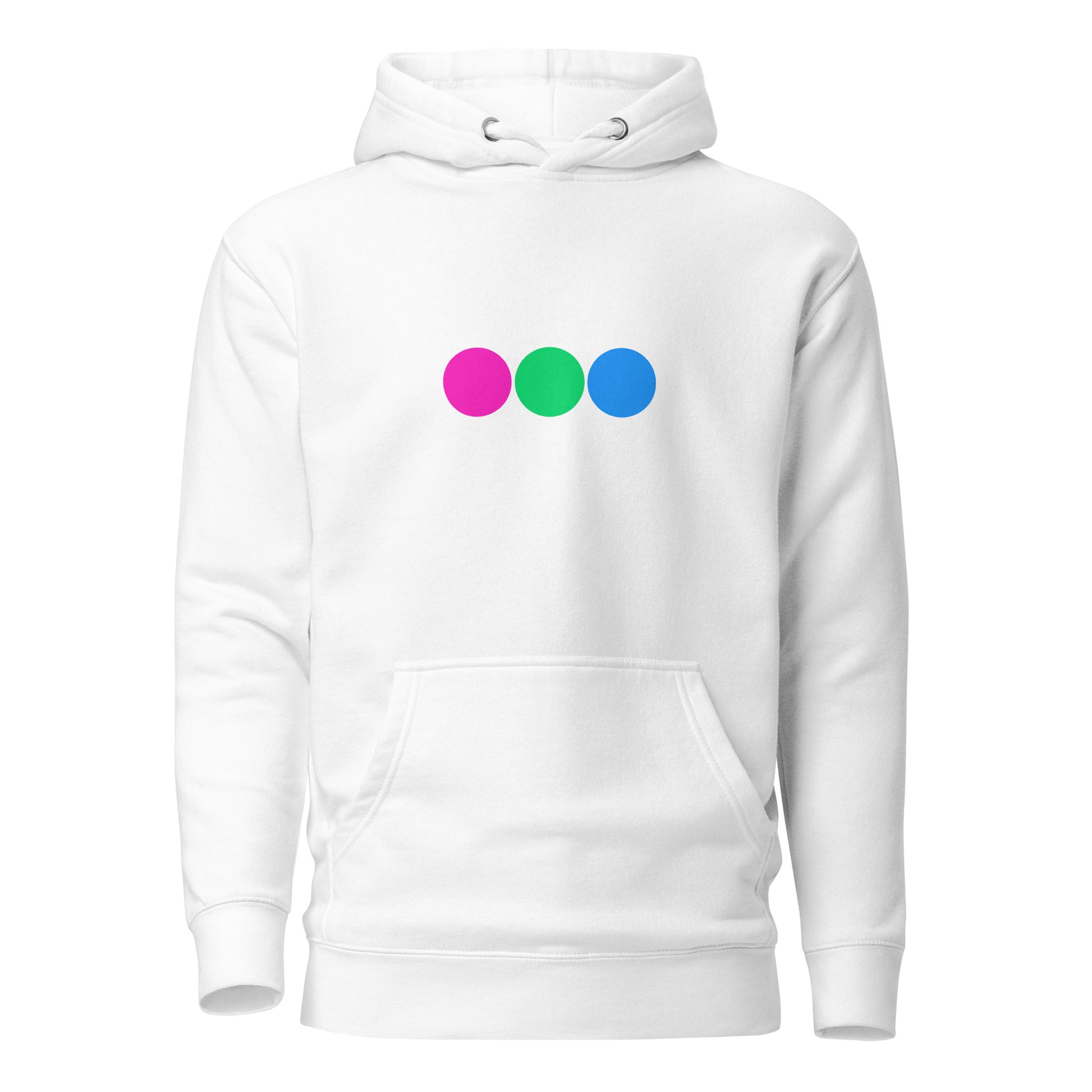 Polysexual Poly Pride Hoodie - Circles White Polysexual unisex-premium-hoodie-white-front-638ad7c290347