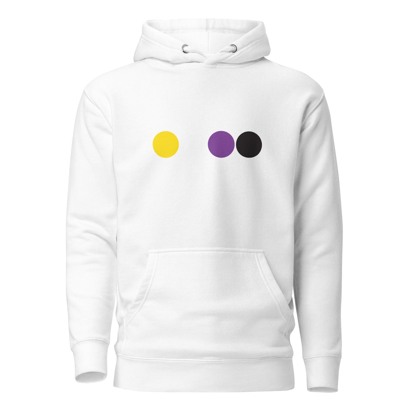 Nonbinary Enby Pride Hoodie Sweatshirt - Circles White Nonbinary unisex-premium-hoodie-white-front-638bc433eedde