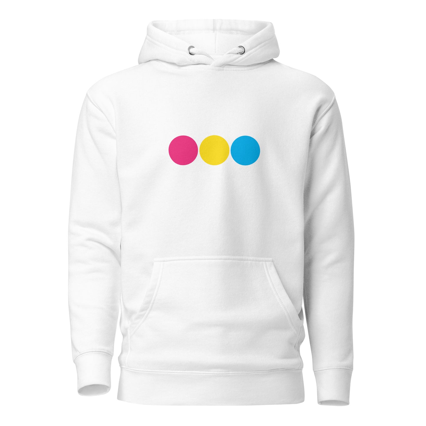 Pansexual Pan Pride Hoodie - Circles White Pansexual unisex-premium-hoodie-white-front-638bc799d1270